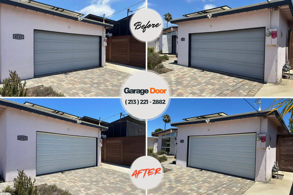 Before and after: garage door repair Trenton, OH